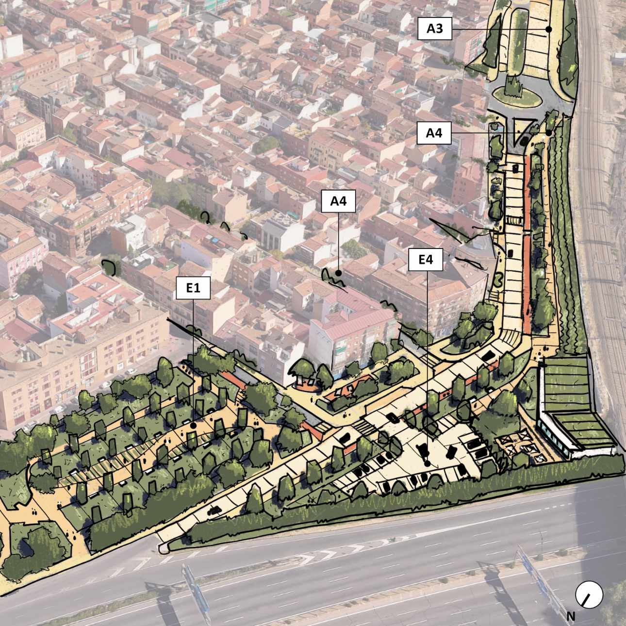 Madrid Puente Vallecas Ilustracion