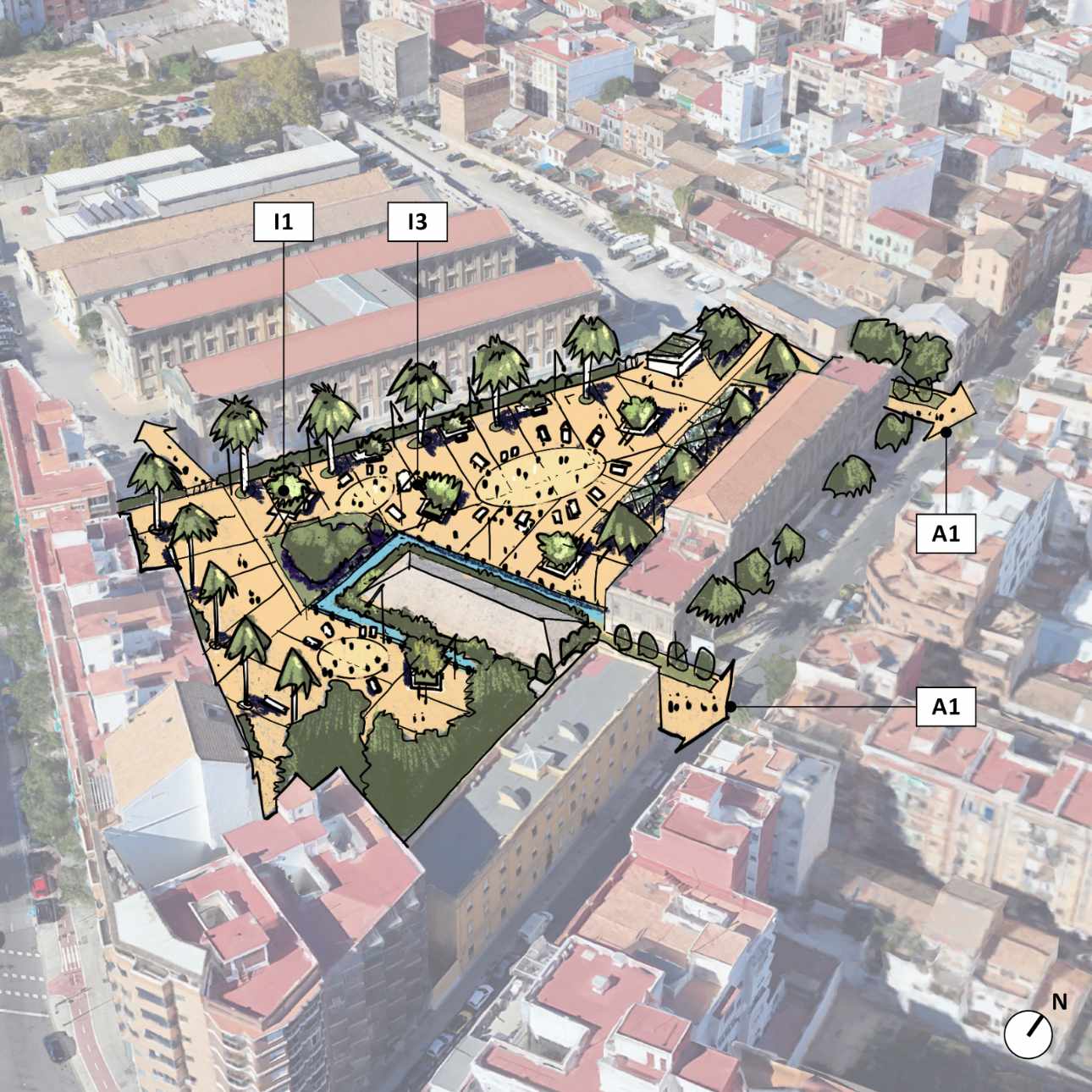 Valencia Quatre Carreres Ilustracion